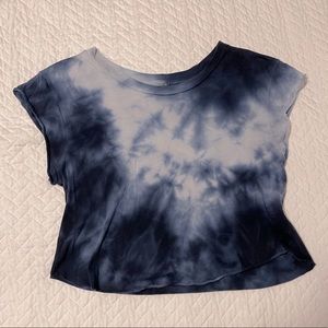 Blue tie dye crop top